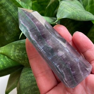 Beautiful 119g Natural Rainbow Fluorite Crystal Healing Tower